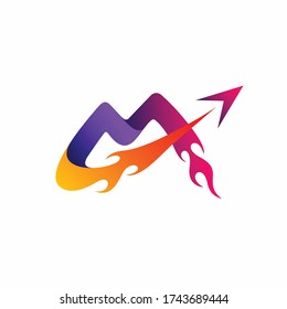 letter m logo design, aviation vector logo