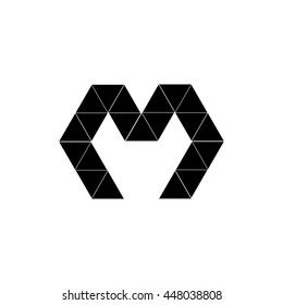 letter m logo design black