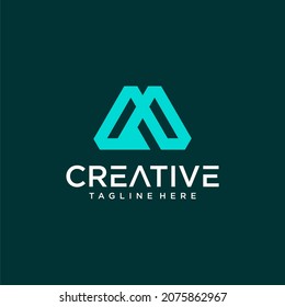 letter m logo design concept