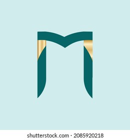 Concepto de diseño de logotipo de carta M