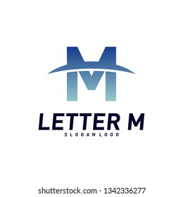 Letter M Logo design concepts. Initial M planet Logo design template vector. Icon Symbol