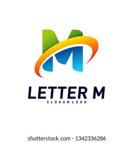 Letter M Logo design concepts. Initial M planet Logo design template vector. Icon Symbol