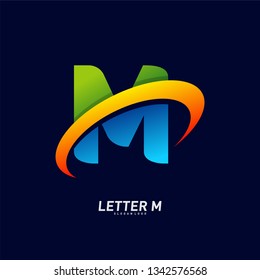 Letter M Logo design concepts. Initial M planet Logo design template vector. Icon Symbol