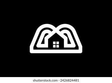 Diseño de logotipo de la letra M para la construcción, casa, bienes raíces, edificio, propiedad. 