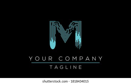 Diseño del logotipo de la letra M, icono moderno creativo M