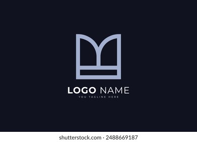 Letter M Logo Design. Creative letter n vector icon with business card template.