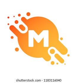 Letter M Logo Design Dot Gradient Abstract Shape