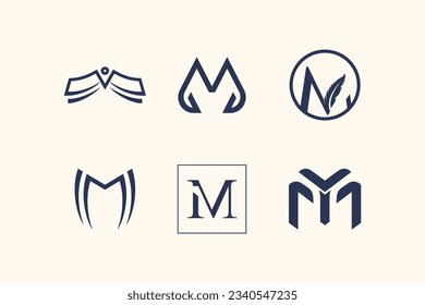Colección de elementos de diseño del logotipo M de la carta para su empresa