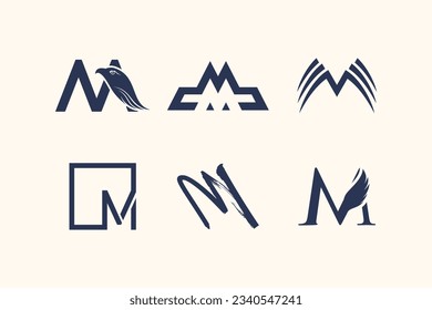 Letter M logo design element collection for your business