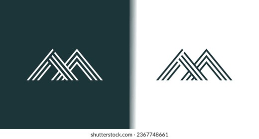 Letter M logo design element vector with modern concept