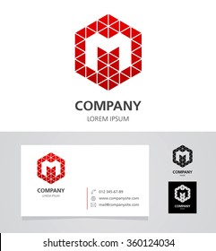 Letter M - Logo Design Element with Business Card - illustration
Vector Logotype Template 
