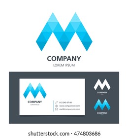 Letter M - Logo Design Element with Business Card - illustration