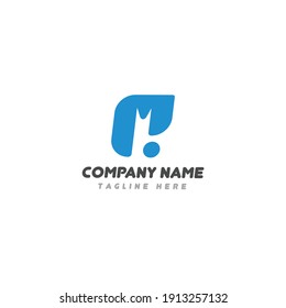 Letter m logo design, flat logo design with bubbly concept style