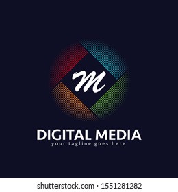 letter m logo design, icon design template elements, digital media design