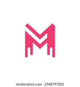 Letter M logo design icon element vector with creative modern style