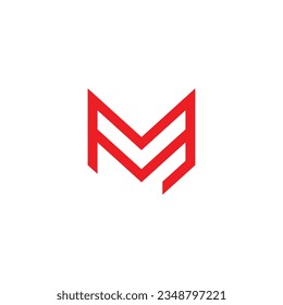 Letter M logo design icon element vector with creative modern style