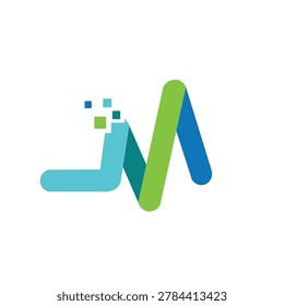 Letter M логотип дизайн иллюстрация векторное искусство 