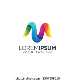 letter m logo design. initial logo design. colorful letter m logo.