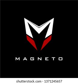 letter M logo design inspiration . magnet logo design template . magneto logo 