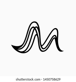 letter M logo design inspiration . letter M logo template with line art style . flowing line shaping a letter M