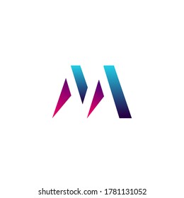 Letter M logo design inspiration with gradient modern concept