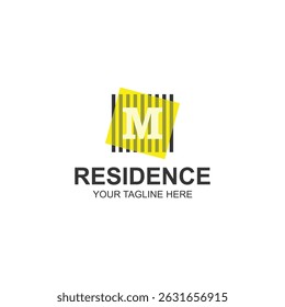letter m logo design for landmark or business with creative vector illustration