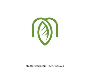 letter m logo design leaf concept nature herbal	
