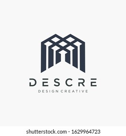 Letter M logo design With line Concept. Modern logo with lines style. Vector design template elements for your application or corporate identity. - vector