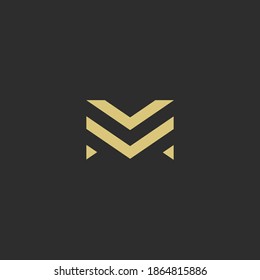 letter M logo design. Linear creative monochrome monogram symbol. Universal elegant vector icon. Premium business finance logotype.