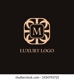 Letter M Logo Design For Luxury, Restaurant, Royalty, Boutique, Cafe, Hotel, Heraldic, Jewelry, Fashion And Other Vector Illustration