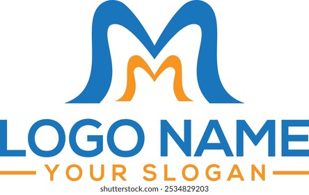 Letra M diseño de logotipo o símbolo de monograma de Vector MM.