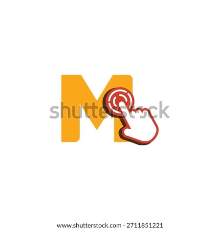 Letter M Logo Design on Touchscreen Vector Template
