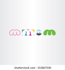 letter m logo design set vector icons sign 