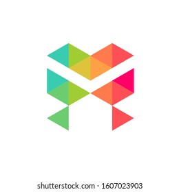 Letter M logo design simple modern template