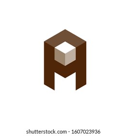 Letter M logo design simple modern template