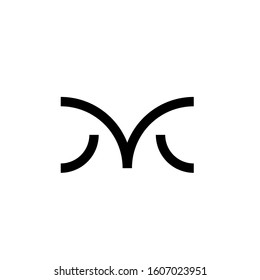 Letter M logo design simple modern template