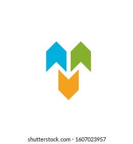 Letter M logo design simple modern template