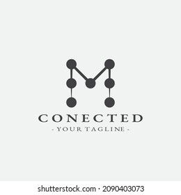 letter M logo design simple black conected template vector eps 10