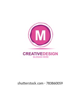 letter m, m logo, m letter design. simple word type logo. suitable for businesses in the field of children and young women. round background that resembles gel for creative design. abstract. vector.