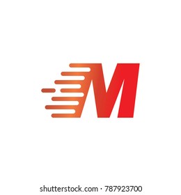 Letter M logo design simple concept fast design modern background white
