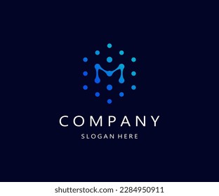 Letter M logo design technology logo vector