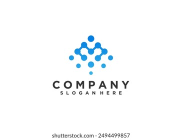 Letter M logo design technology