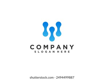 Letter M logo design technology