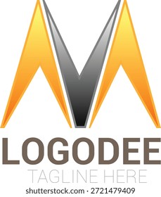 Letra M diseño de logotipo para la gestión de la corporación de Tecnología