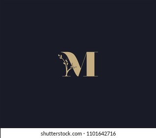 letter M logo design template. luxury logo
