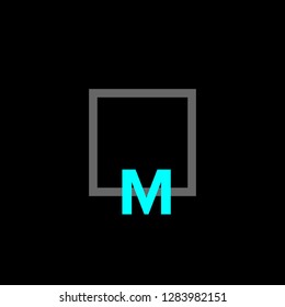 letter M logo design template. creative sign. Universal vector icon. square style - Vector