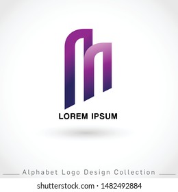 Letter M Logo Design Template isolated on white background : Vector Illustration