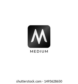 Letter M Logo Design Template, Rounded Square Logo Concept, Black & White, Simple & Clean