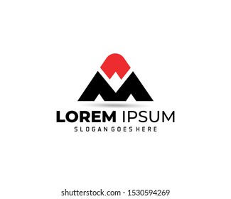 Letter M AM logo design template.