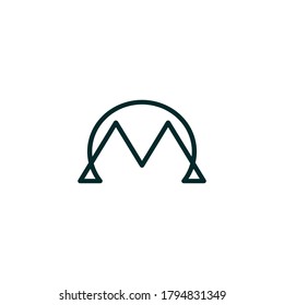 Elementos de plantilla de diseño de logotipo M de letra